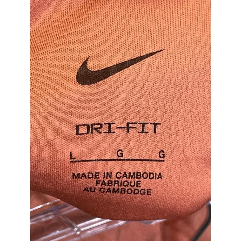 Nike Dri-FIT Running Shorts Womens Large Orange‎ Split Hem Lined Athletic Track
